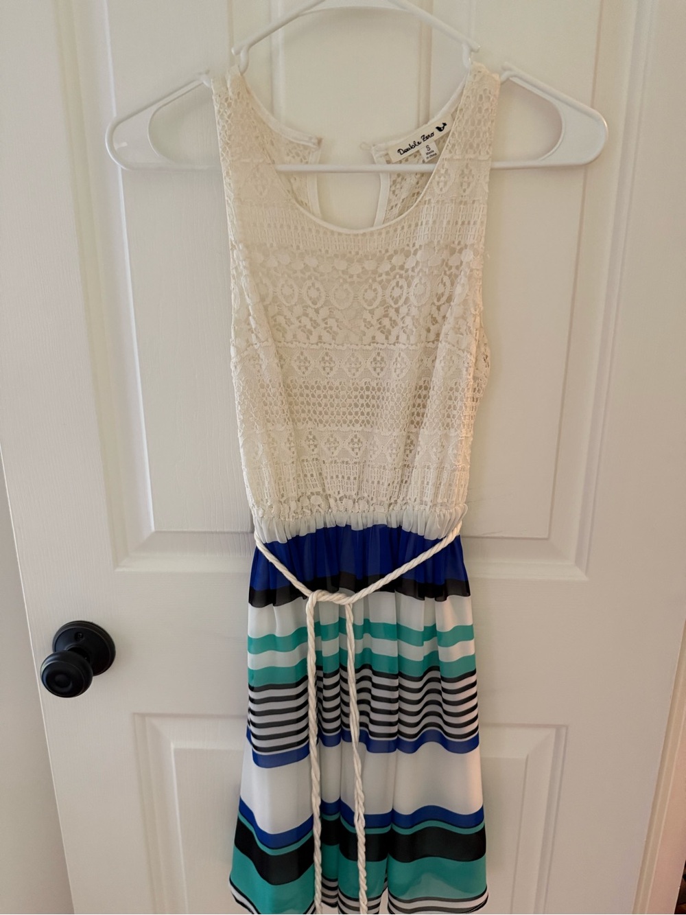 Double Zero Cream Crochet Tank Dress
